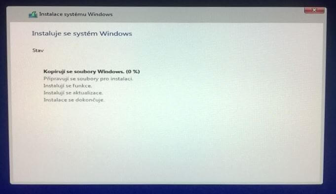 Instaluje se Windows 10