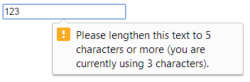 Upozornění na nedostatečnou délku v Chrome 40