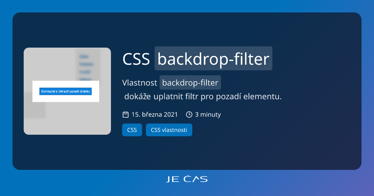 CSS backdrop-filter