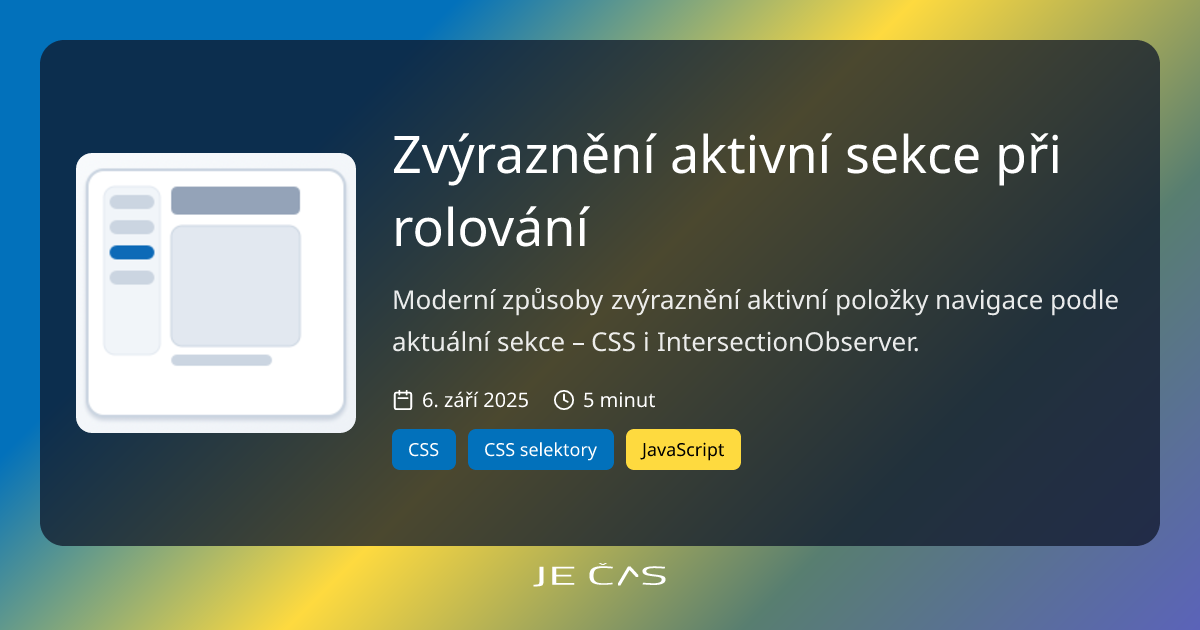 CSS Scroll Spy – zvýraznění při rolování