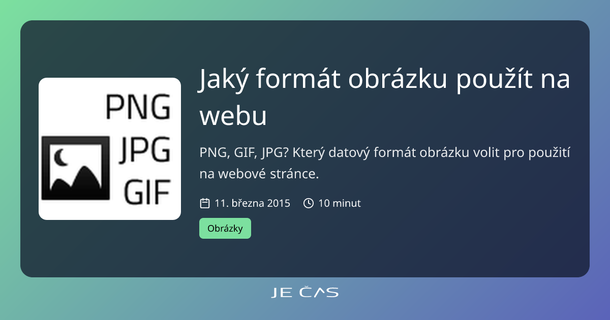 Jaký zvolit formát obrázku