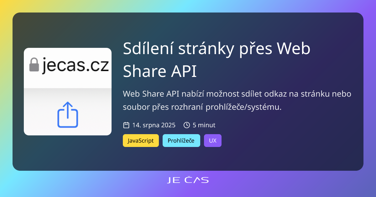 Sdílení stránky přes Web Share API