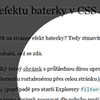 Baterka v CSS a JavaScriptu