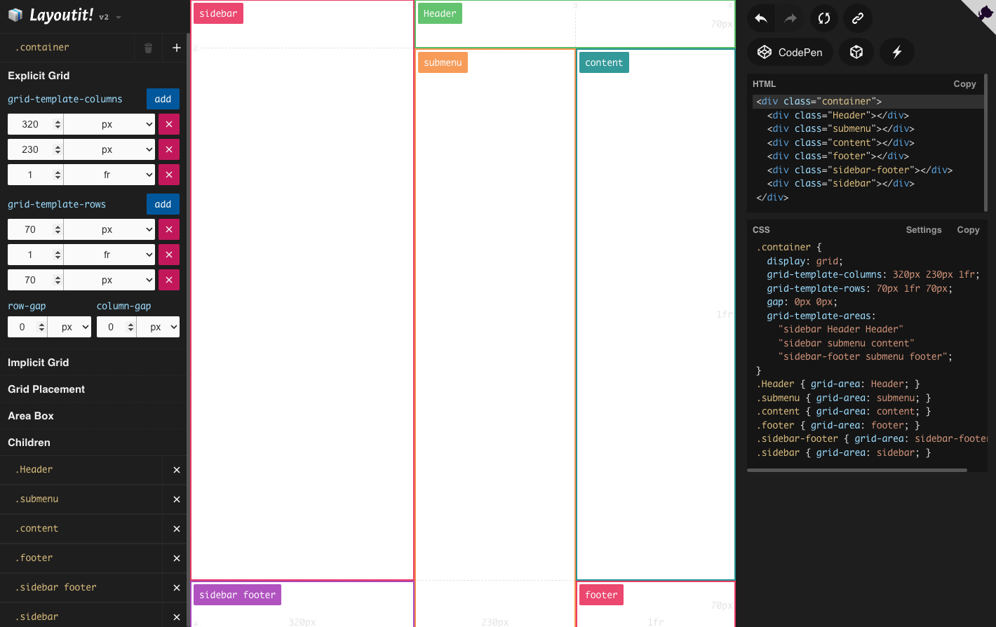 Layoutit – CSS grid generátor