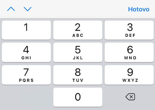 Číselná klávesnice iPhone