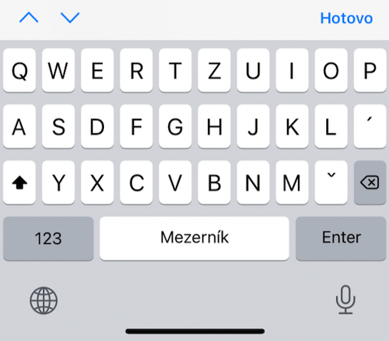 iOS klávesnice