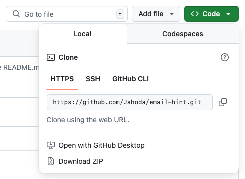 Klonování repositáře z GitHubu