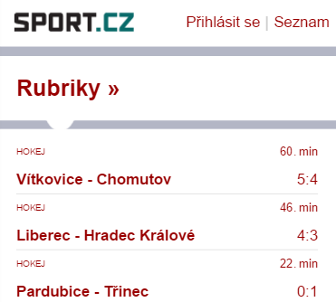 Hlavní strana Sport.cz