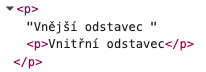 Vnořený odstavec v DevTools