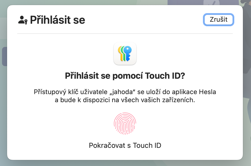 Příklad WebAuthn