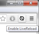 LiveReload ikona v Chrome